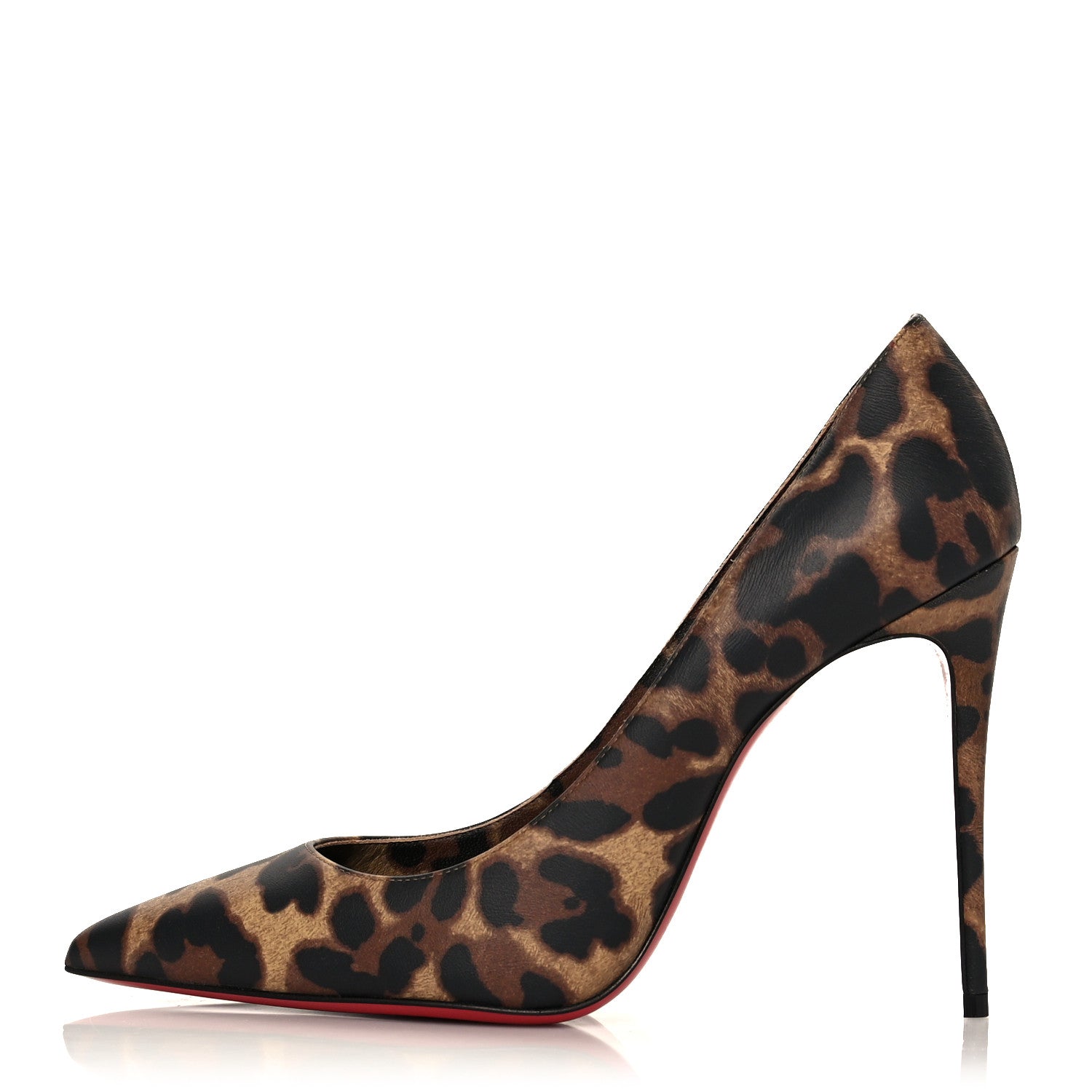 Christian Louboutin Calfskin Leopard Print Kate 100 Pumps 38 Brown 1 of 7