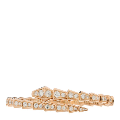 Bulgari 18K Rose Gold Diamond Serpenti Viper Pave Bracelet S 1 of 4