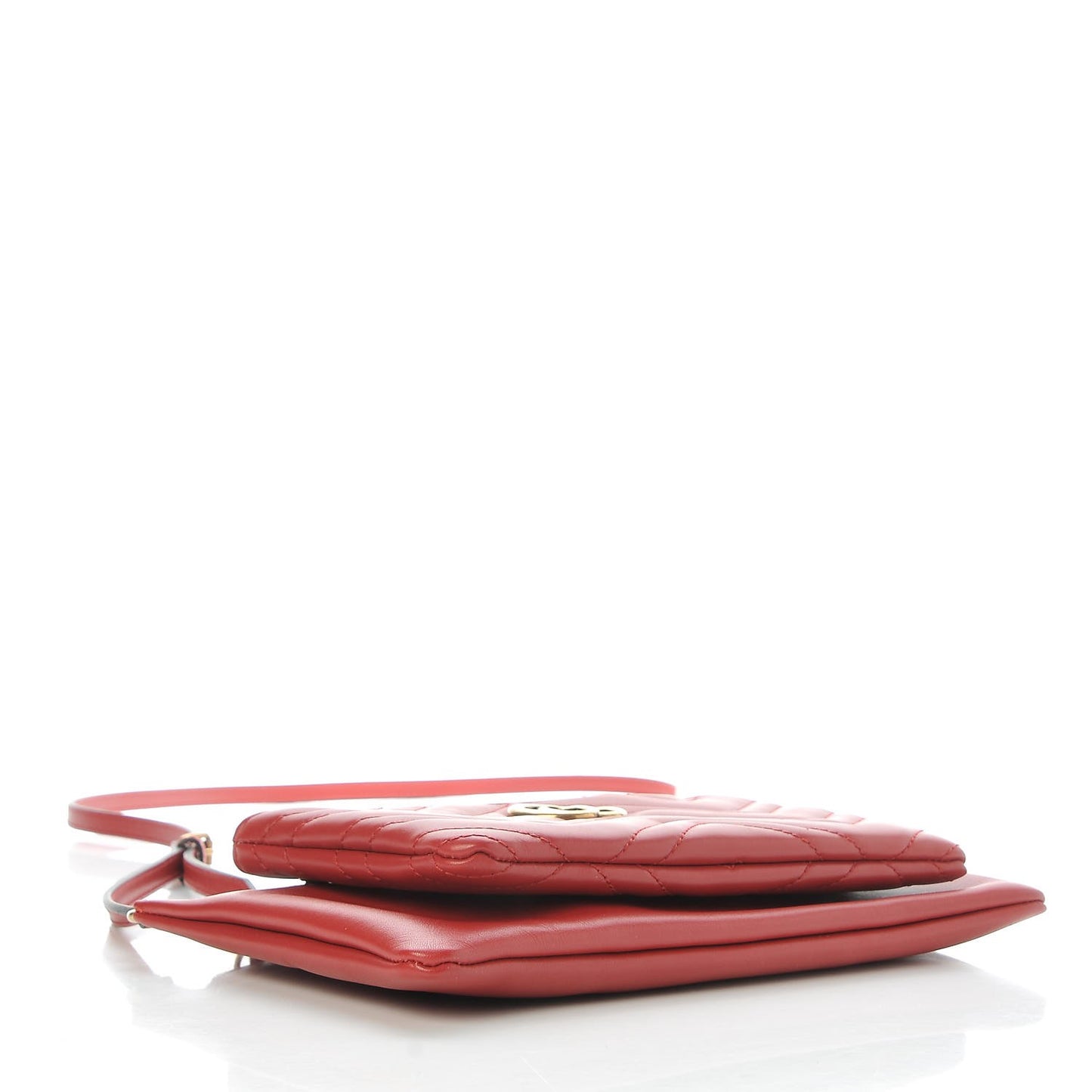 Calfskin Matelasse Small GG Marmont Double Zip Shoulder Bag Hibiscus Red