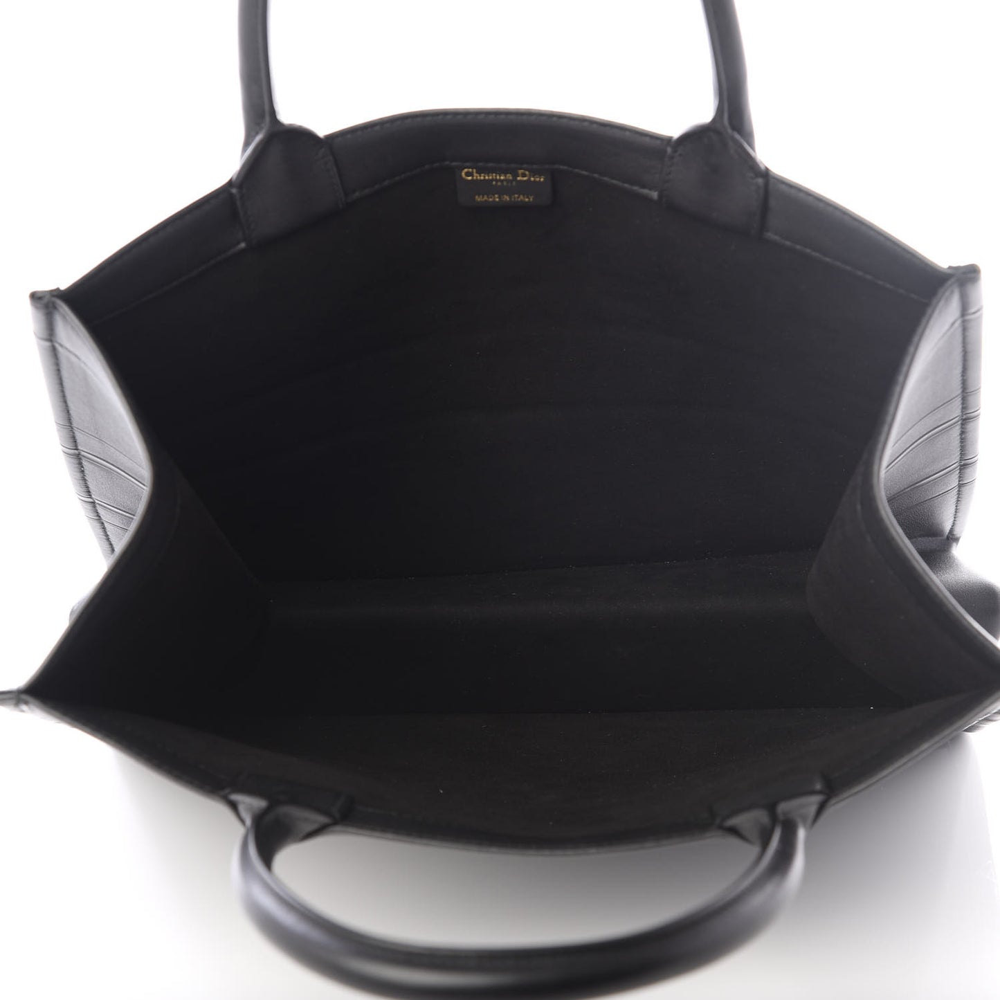 Calfskin Embossed Medium Book Tote Black