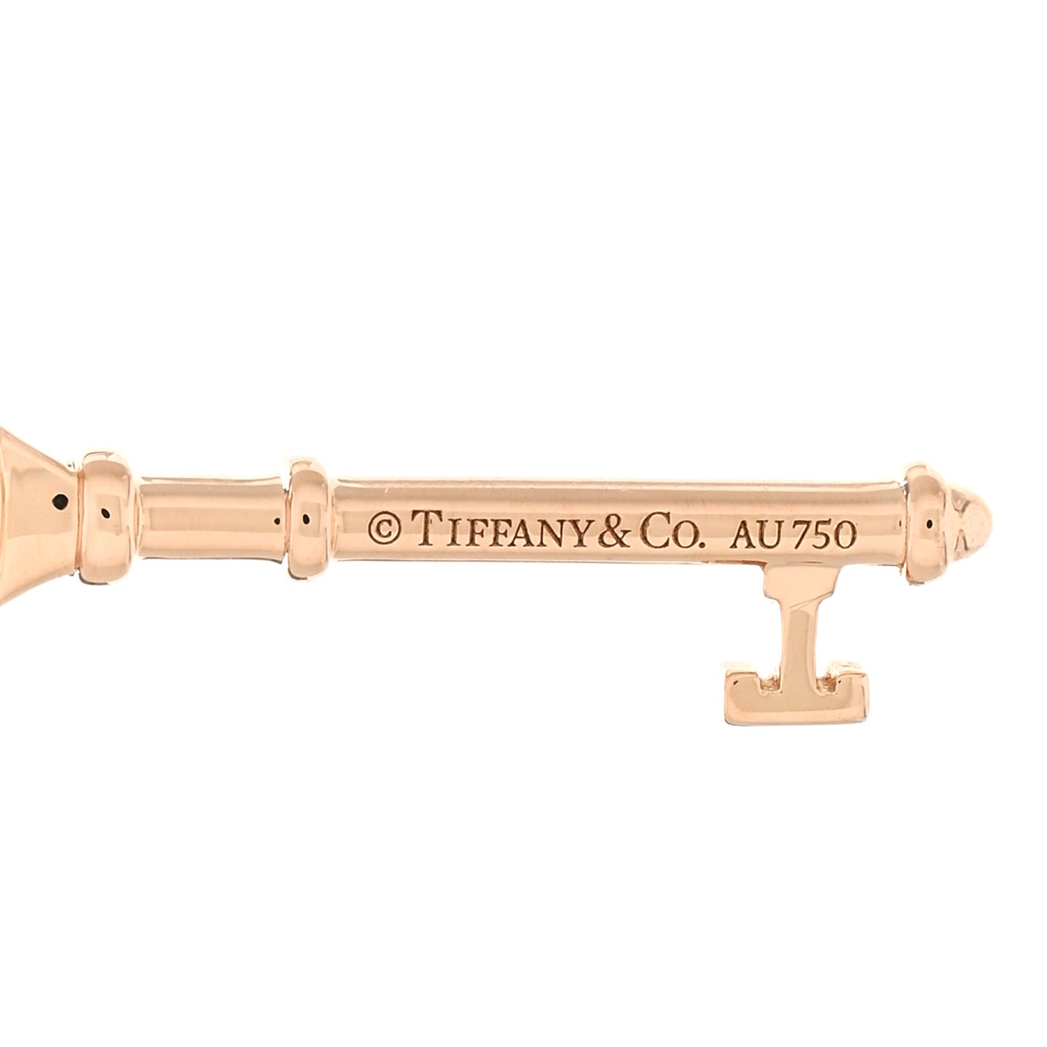 Tiffany 18K Rose Gold Diamond Small Daisy Key Pendant Necklace 4 of 5