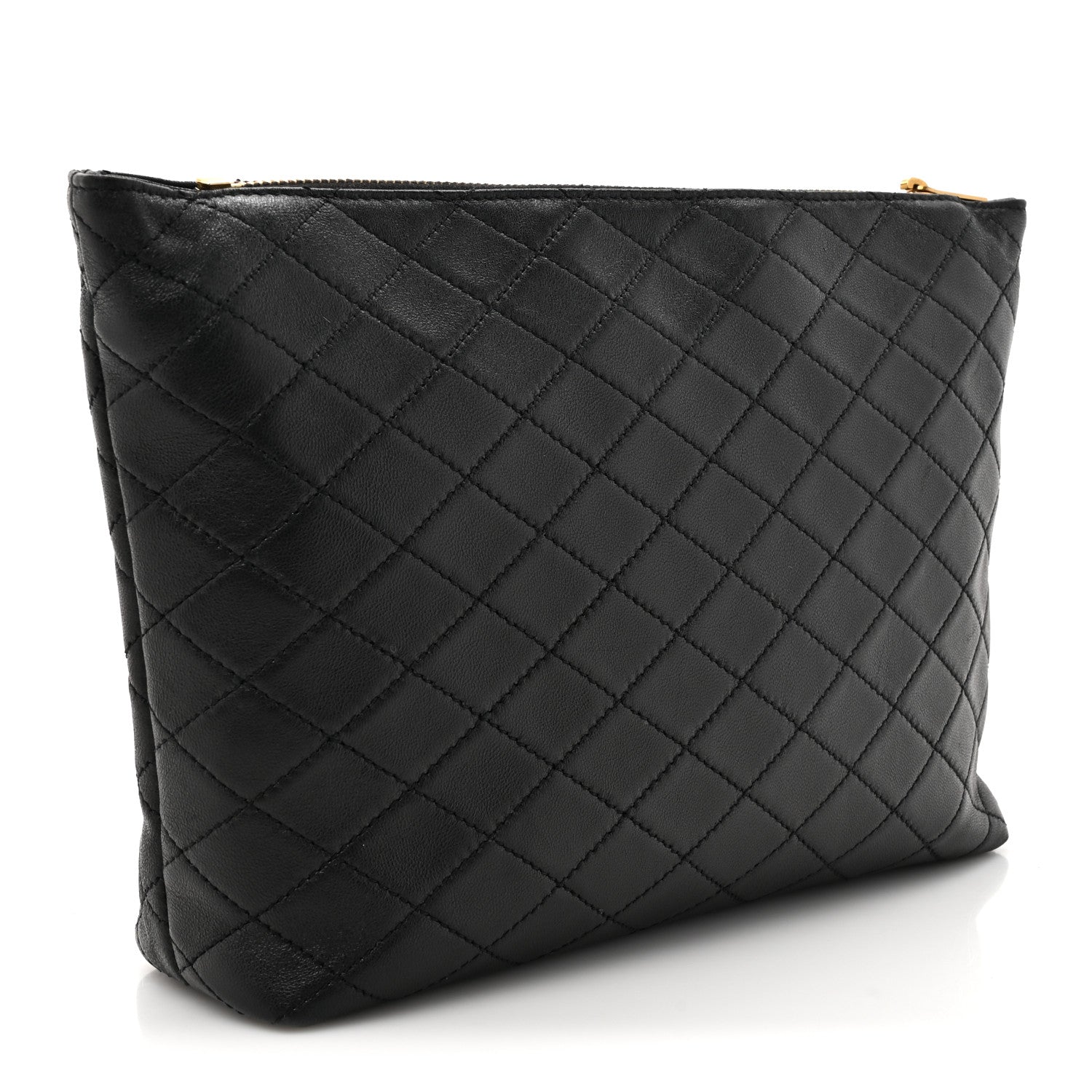 Saint Laurent Lambskin Quilted Gaby Cosmetic Pouch Black 3 of 11