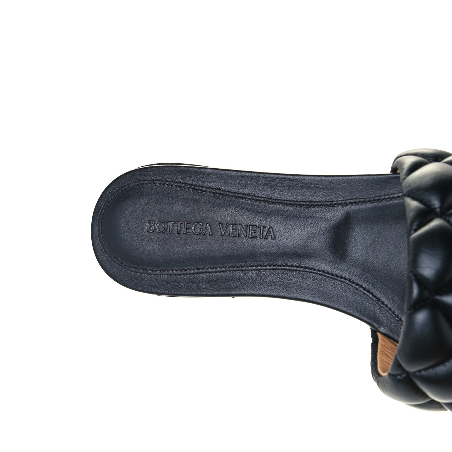 Nappa Matelasse Padded Flat Sandals 39 Black