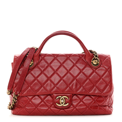 Chanel Glazed Calfskin Castle Rock Medium Flap Red 1 of 18