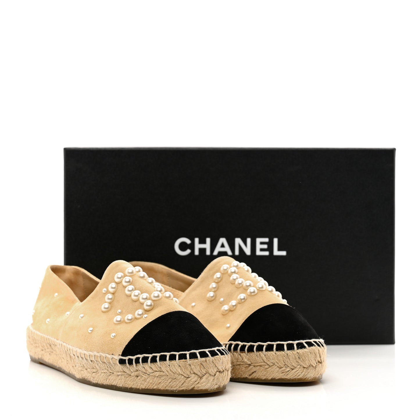 Suede Pearl CC Espadrilles 38 Beige Black