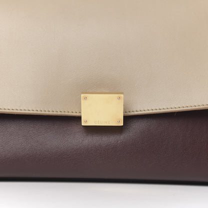 Celine Smooth Calfskin Suede Medium Bi-Color Trapeze Burgundy 11 of 11