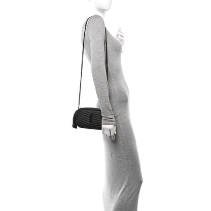 Saint Laurent Grain De Poudre Matelasse Monochrome Monogram Mini Lou Camera Bag Black 2 of 10