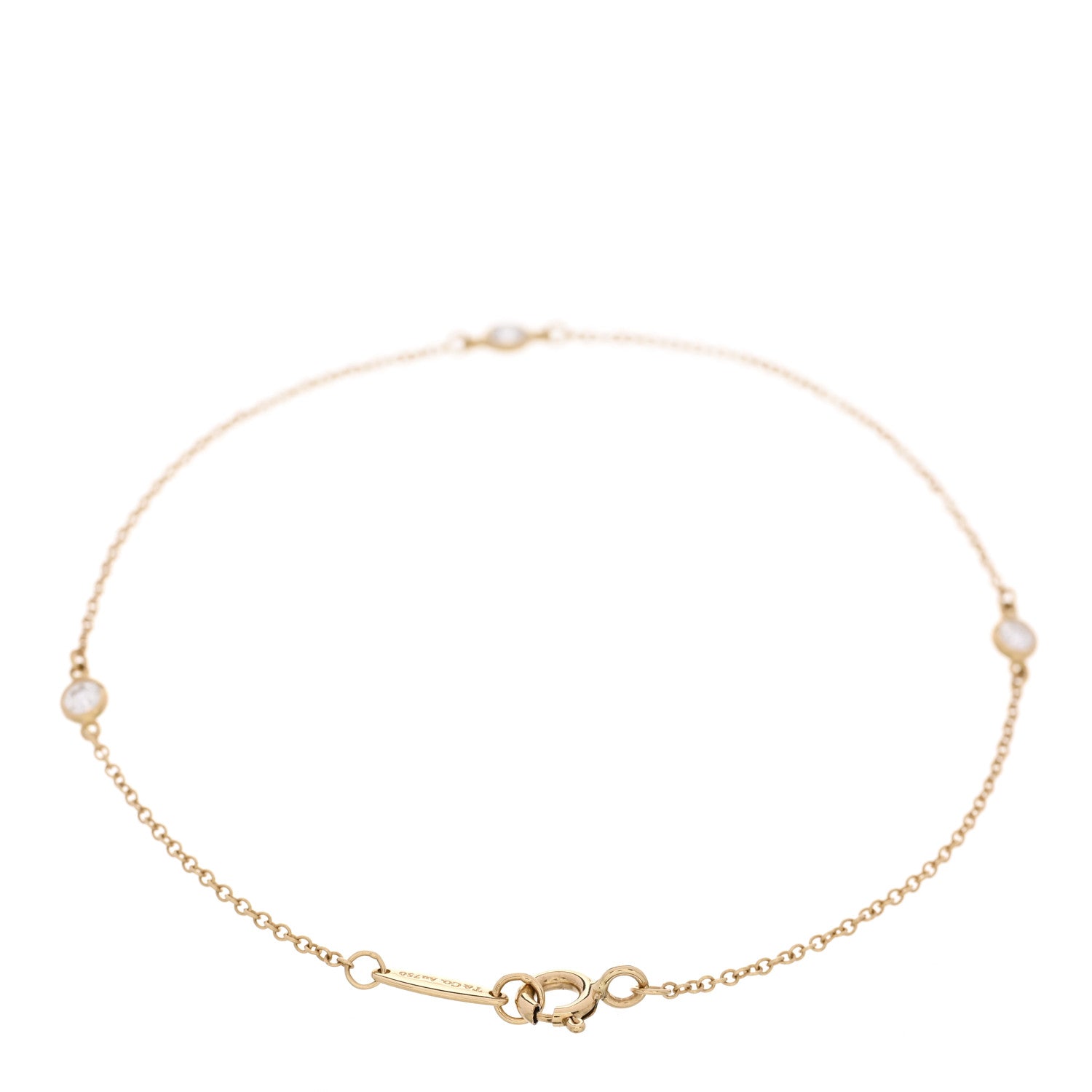 Tiffany 18K Yellow Gold Diamond .15ctw Elsa Peretti Diamonds by the Yard Station Bracelet 2 of 4