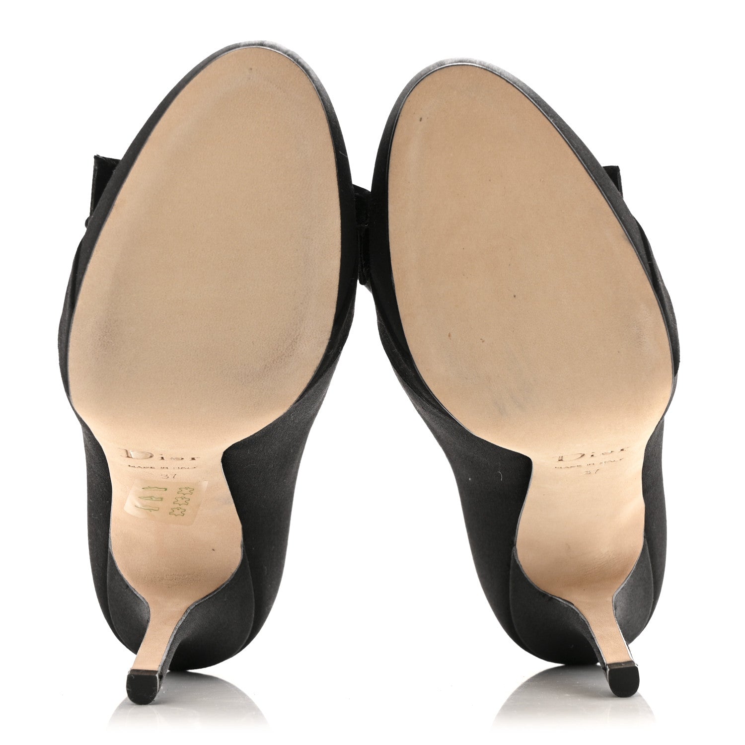 Christian Dior Satin Mirror Bow Pumps 37 Black 7 of 10