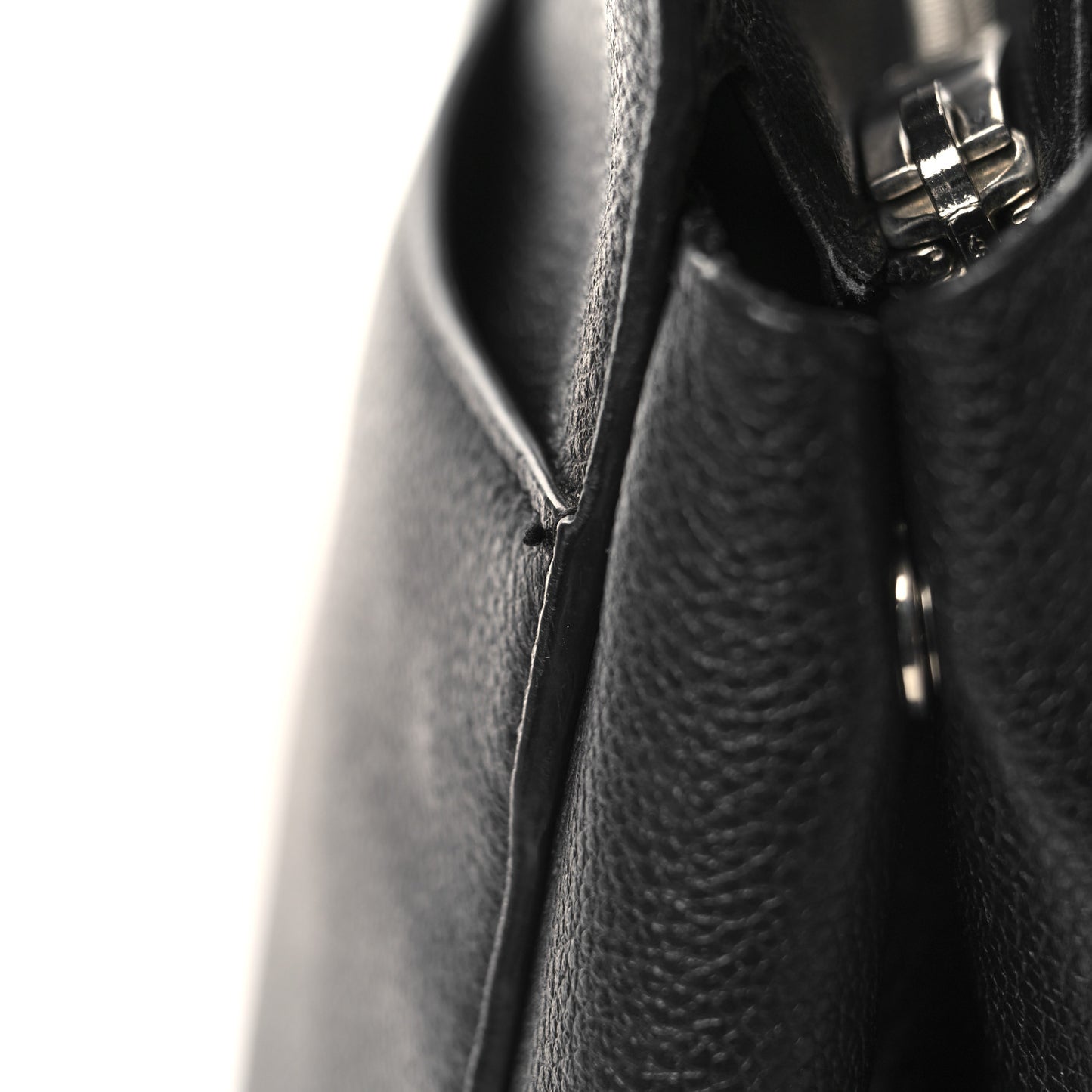 Grained Calfskin Small Cabas Rive Gauche Black