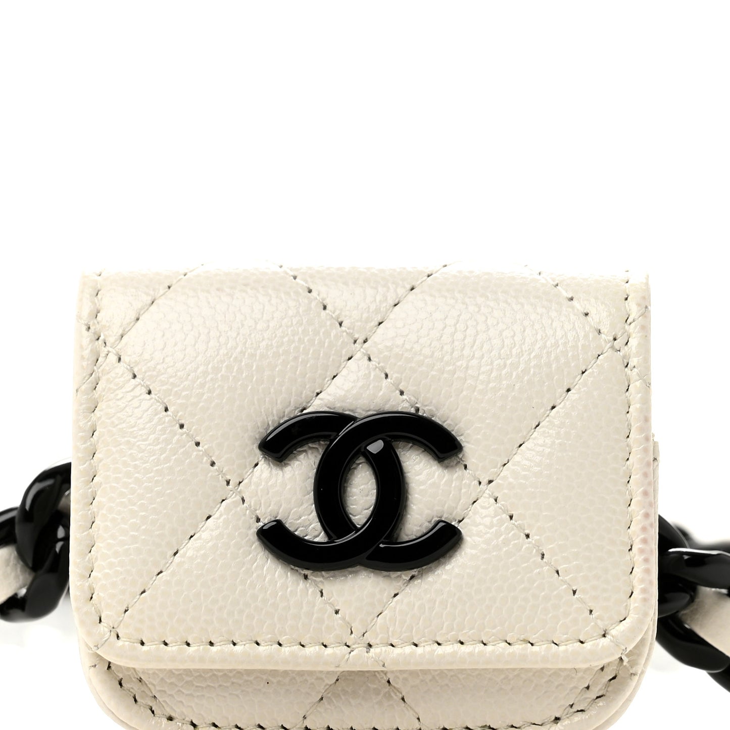 Caviar Quilted My Everything Airpods Pro Holder Belt White