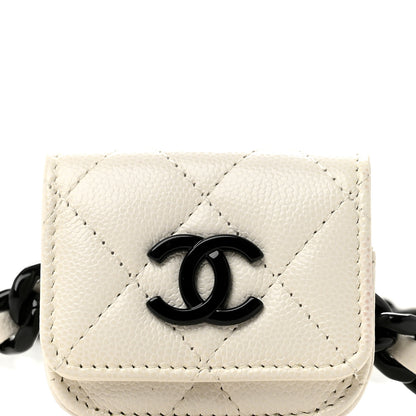 Chanel Caviar Quilted My Everything Airpods Pro Holder Belt White 9 of 13