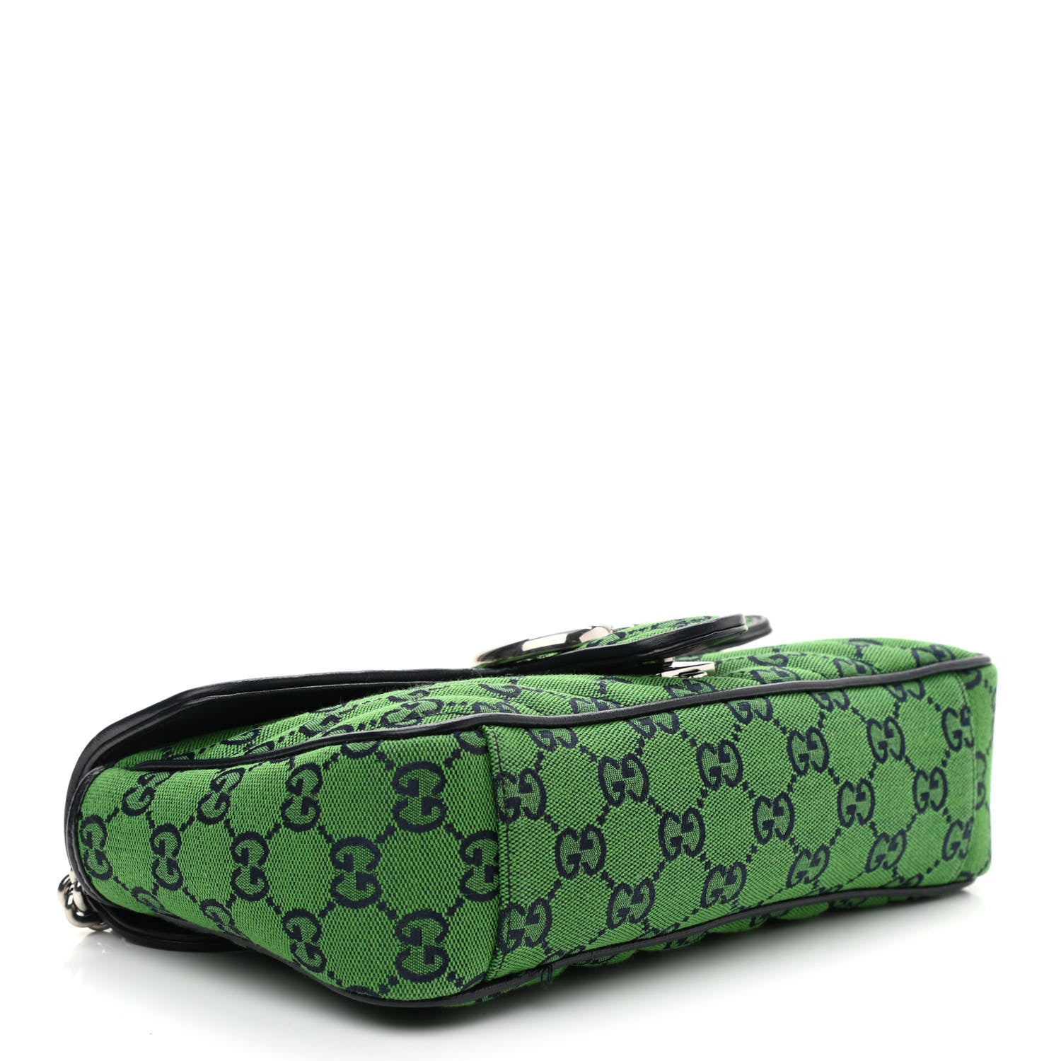 Gucci Monogram Multicolor Matelasse Diagonal Small GG Marmont Shoulder Bag Green Blue 4 of 9
