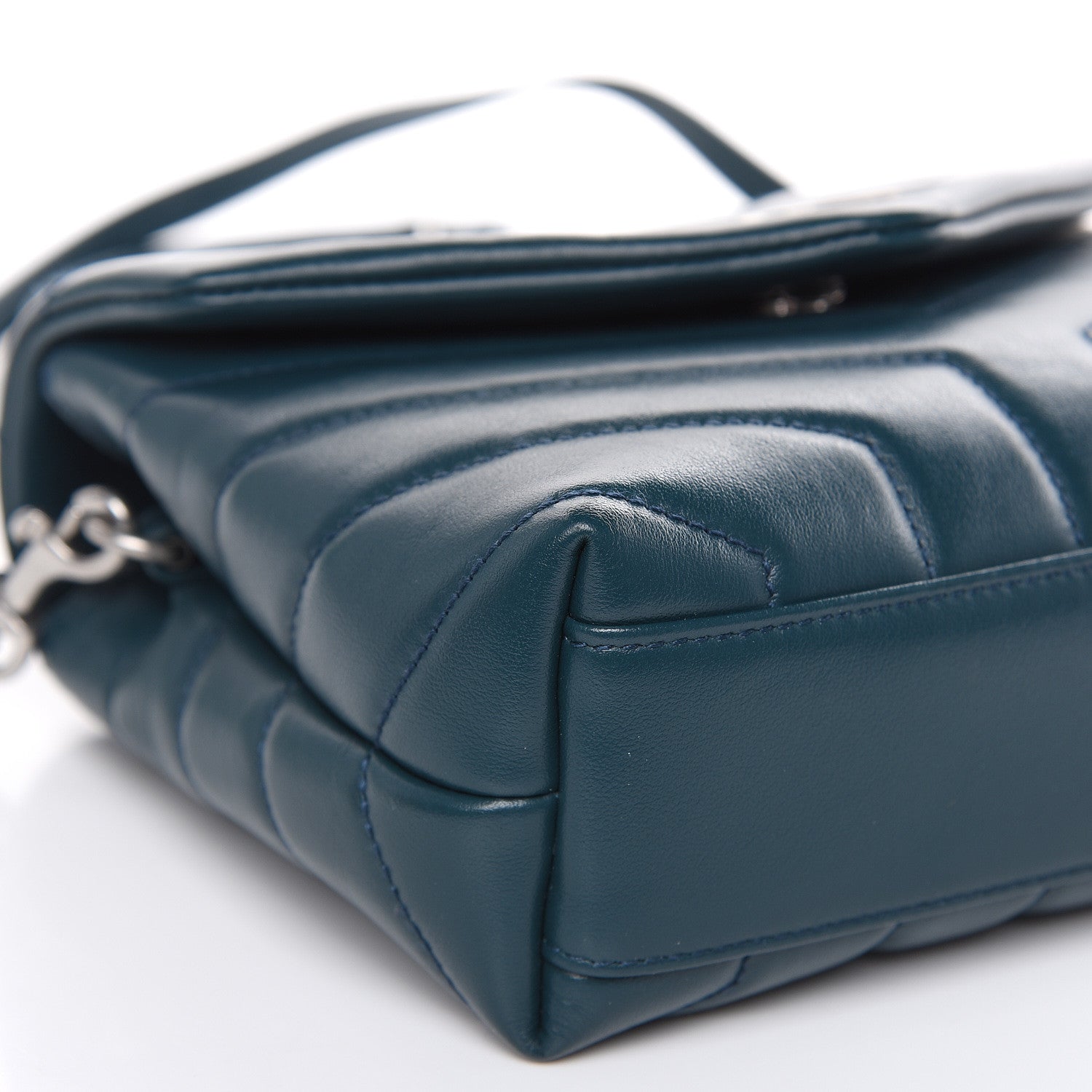 Saint Laurent Calfskin Y Quilted Monogram Toy Loulou Satchel Dark Turquoise 8 of 9