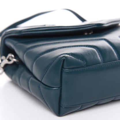 Saint Laurent Calfskin Y Quilted Monogram Toy Loulou Satchel Dark Turquoise 8 of 9