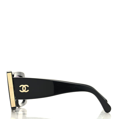 Chanel Acetate Rectangle Sunglasses 5435 Black 3 of 8