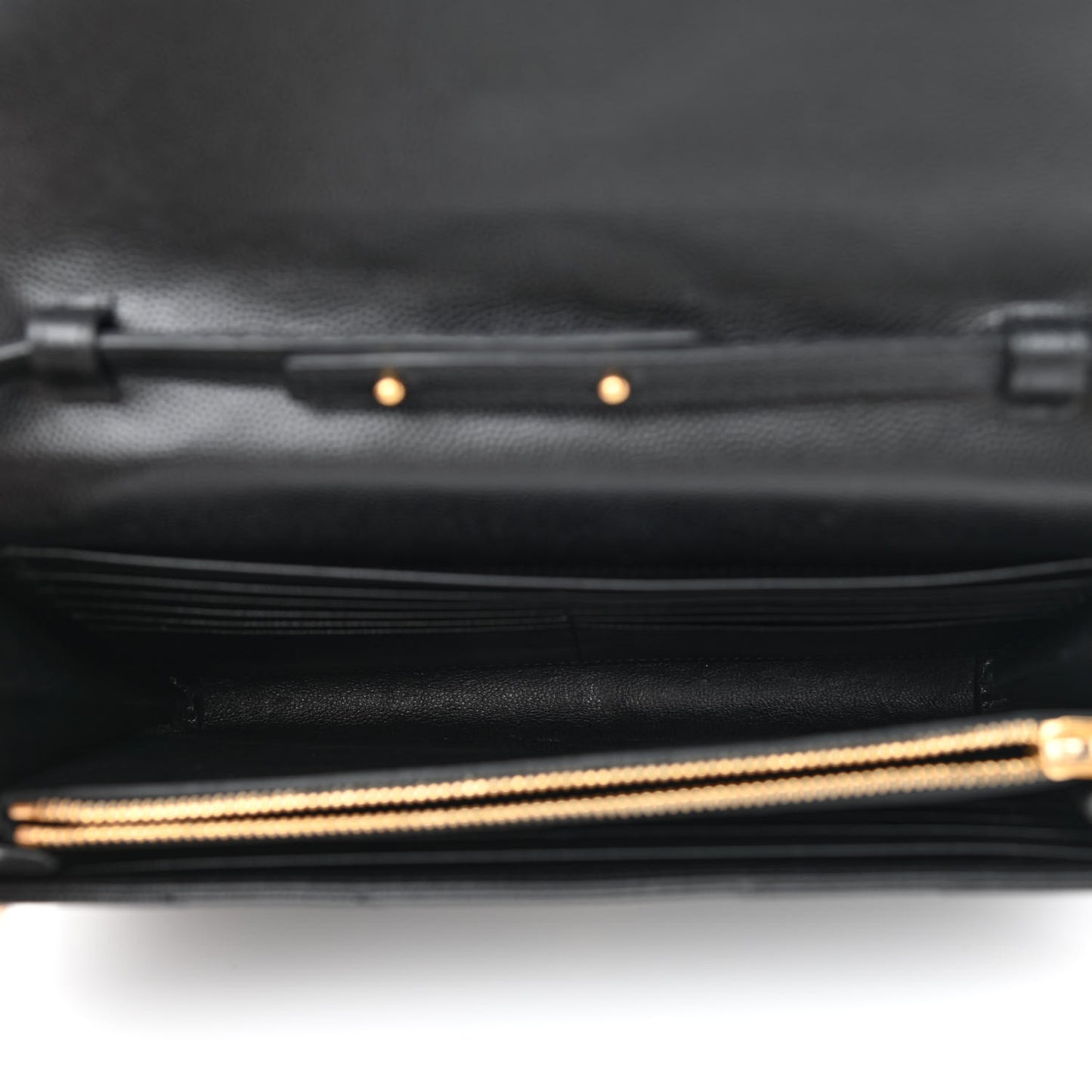 Grain De Poudre Matelasse Chevron Monogram Chain Wallet Black