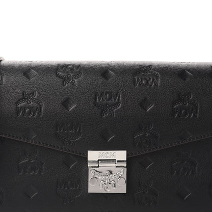 MCM Calfskin Ottomar Monogram Crossbody Bag Black 9 of 9