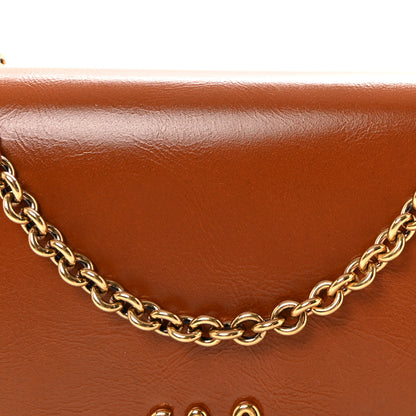 Chloe Calfskin Iconic Flap Wallet On Chain Clay Brown 8 of 10