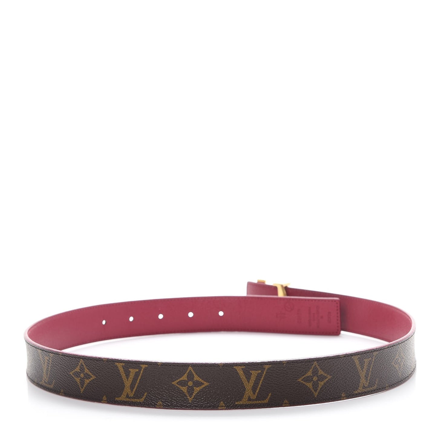 Monogram Calfskin 30mm LV Initiales Reversible Belt 80 32 Fuchsia