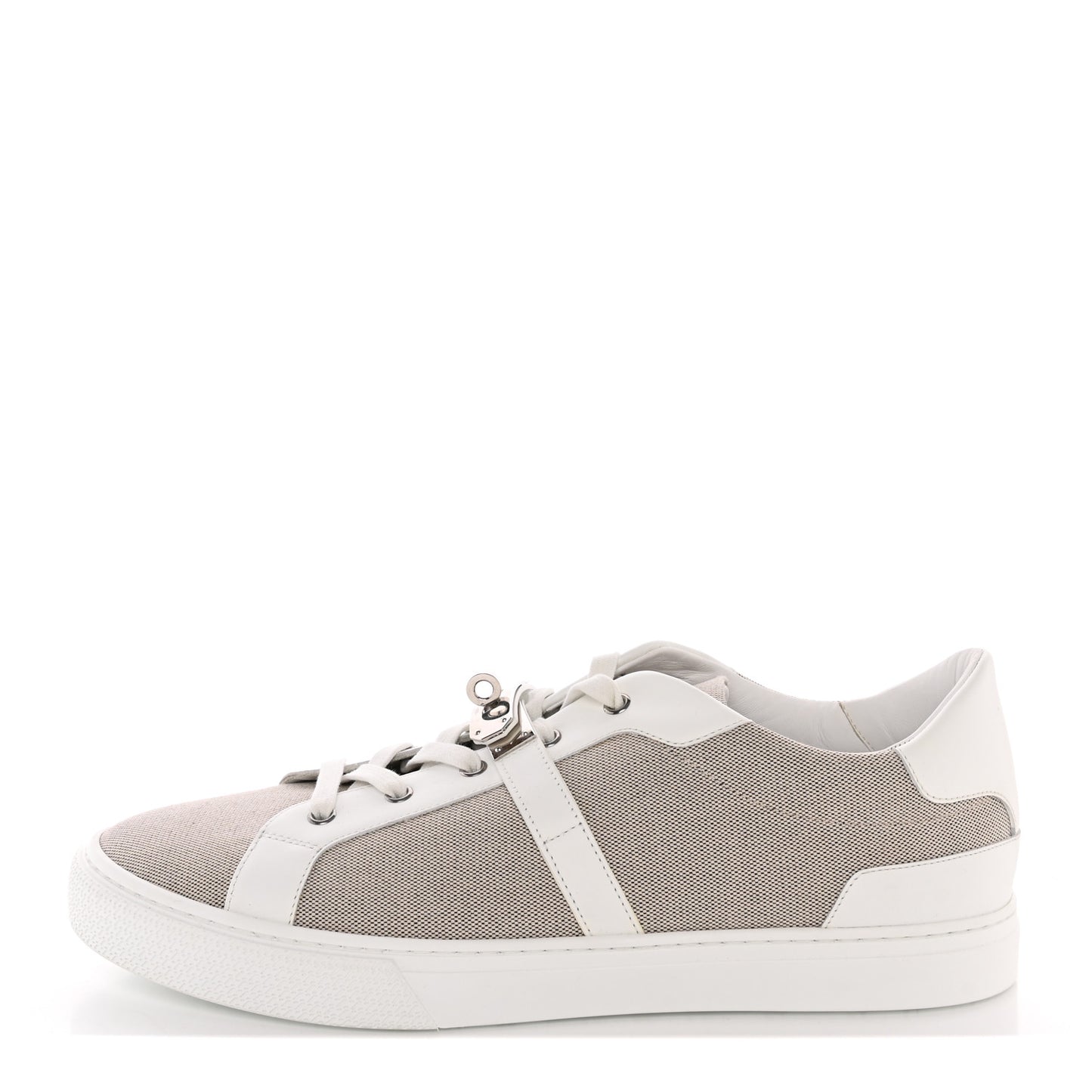 Calfskin Canvas Day Sneakers 46 White