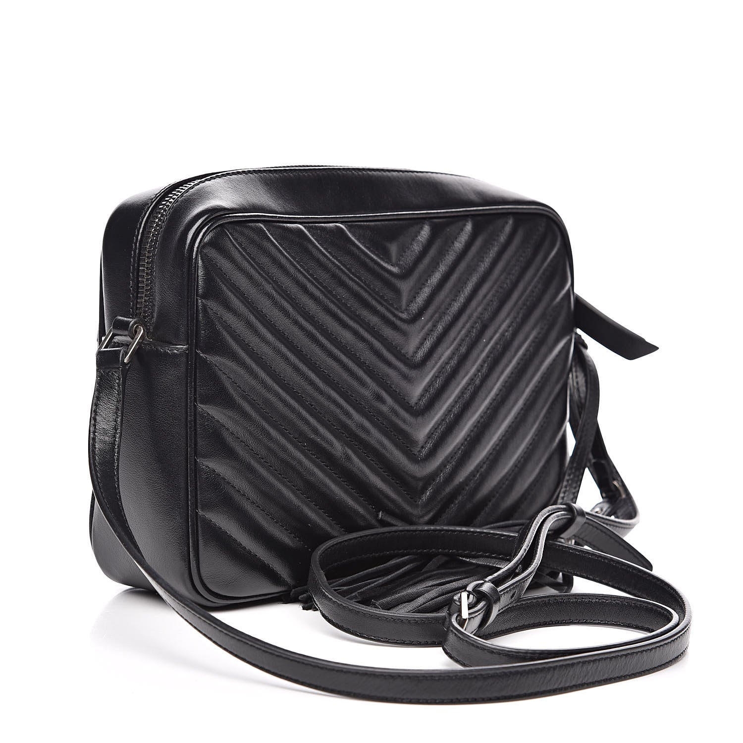 Saint Laurent Calfskin Matelasse Monogram Lou Camera Bag Black 3 of 14