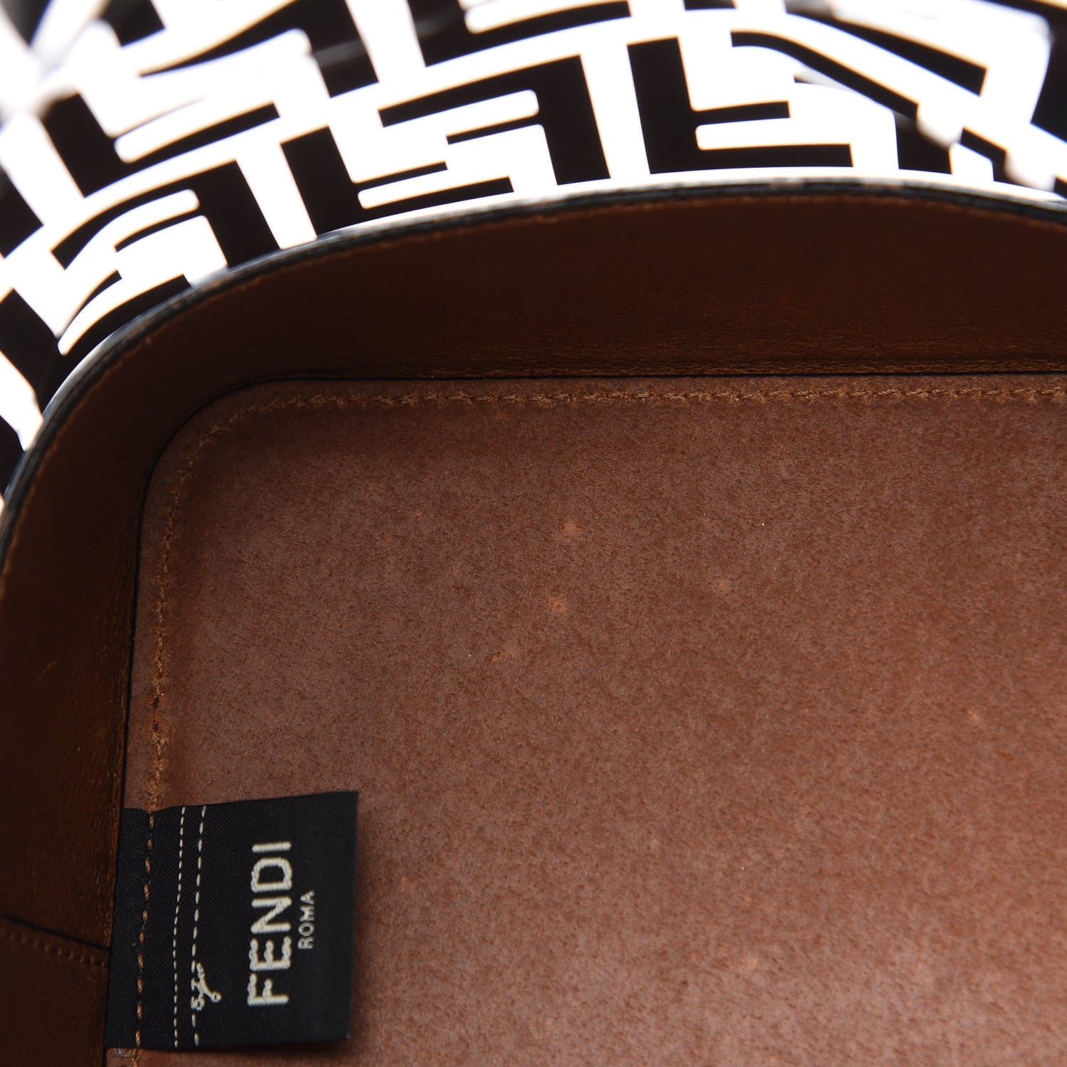 Fendi TPU FF Vitello Aura F is Fendi Grande Mon Tresor Bucket Bag Black Cuoio 6 of 10