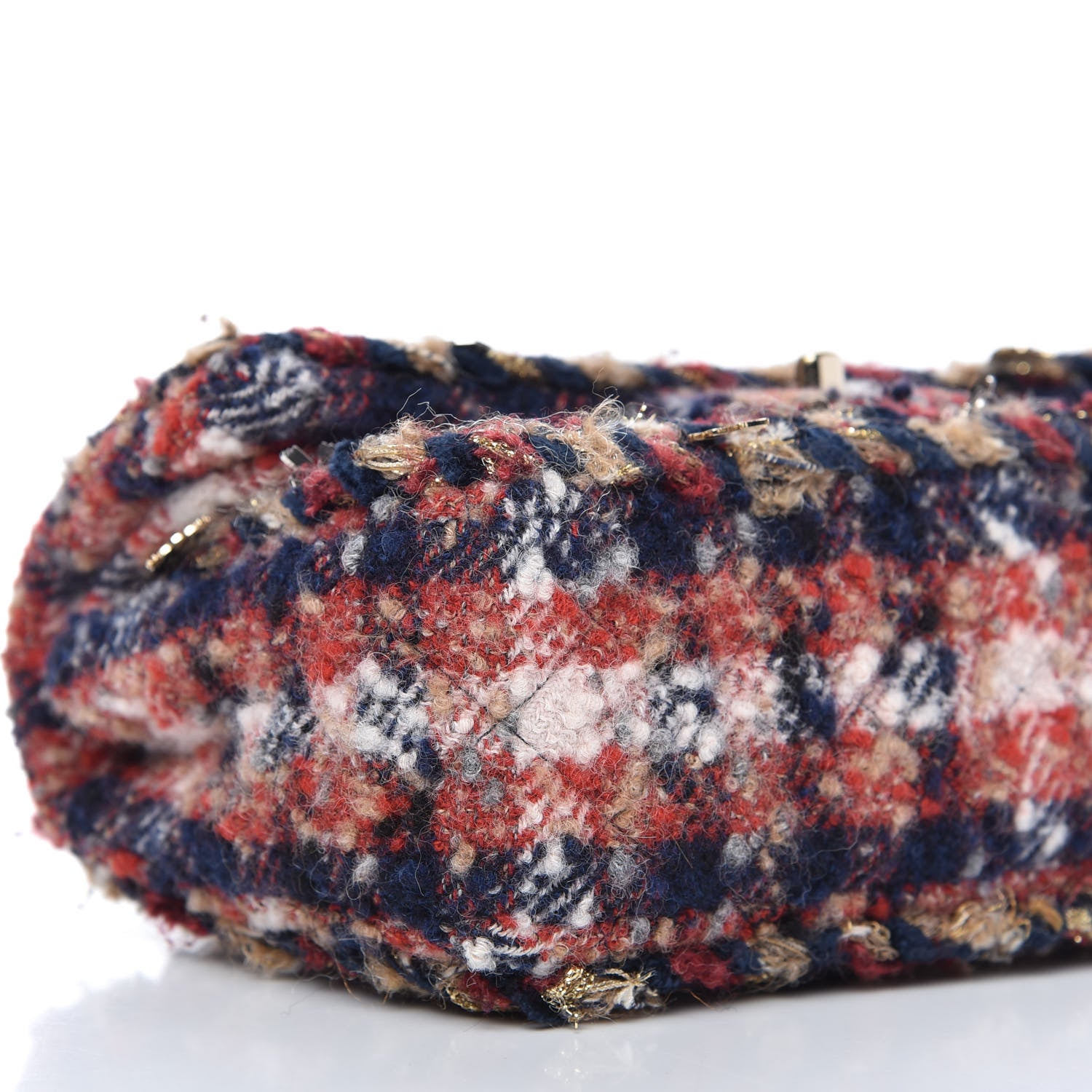 Chanel Tweed Braided Charms Small Double Flap Red Multicolor 6 of 10