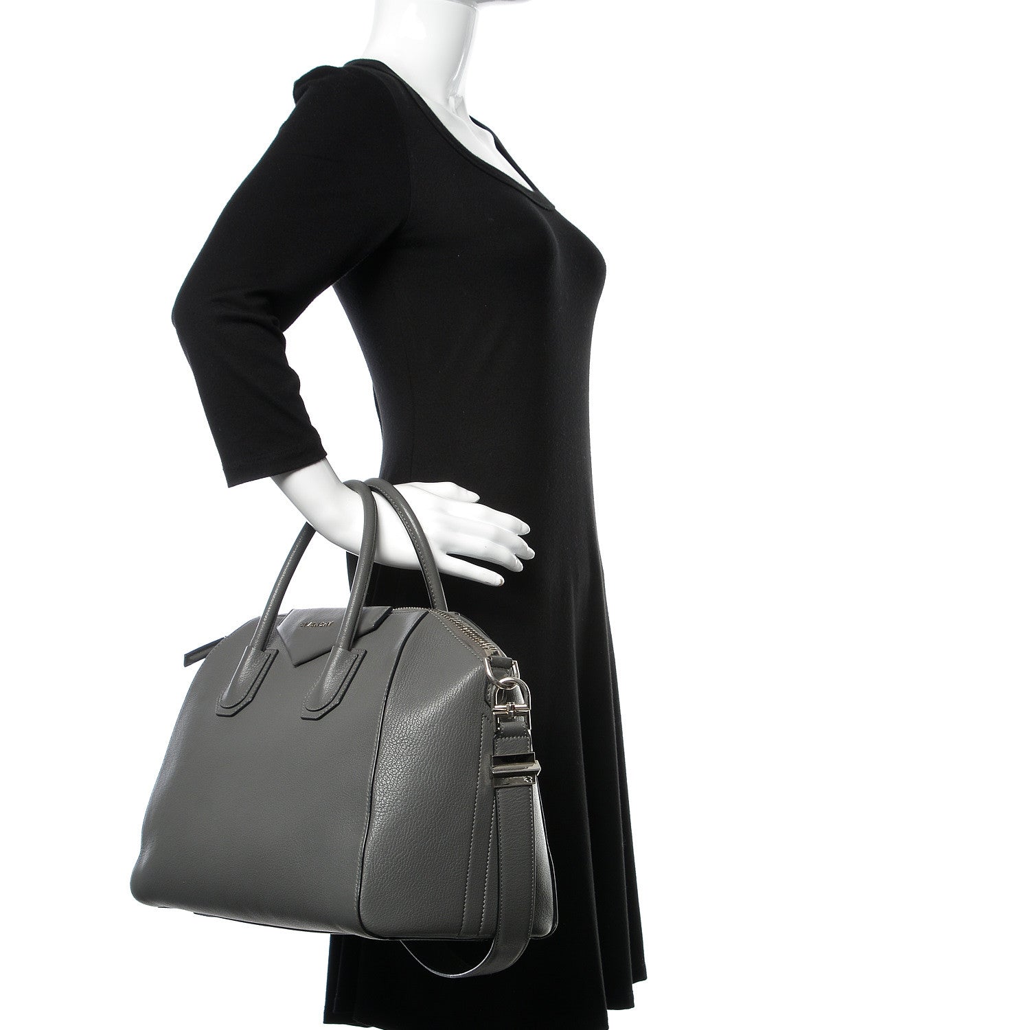 Givenchy Sugar Goatskin Medium Antigona Dark Grey 2 of 11