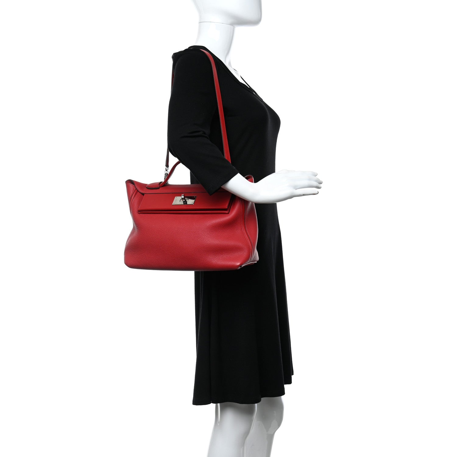 Hermes Taurillon Maurice Swift 24/24 29 Rouge Casaque 2 of 10