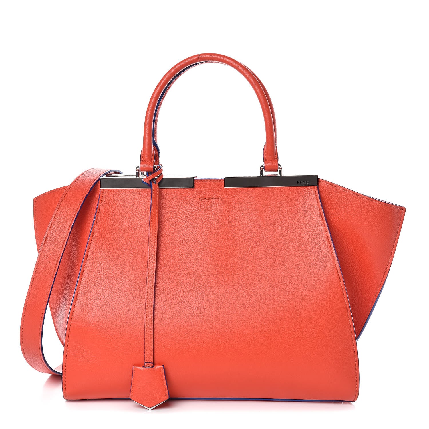 Fendi Vitello Dolce Shiny Nappa Petite 3Jours Tote Papavero 1 of 10