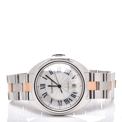 Cartier Stainless Steel 18K Pink Gold 40mm Cle De Automatic Watch 3 of 6