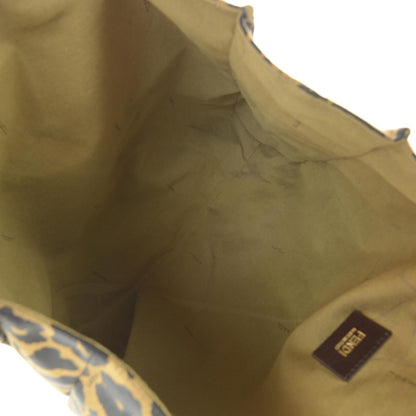 Fendi Jacquard Leopard Print Shopping Tote Brown 8 of 9