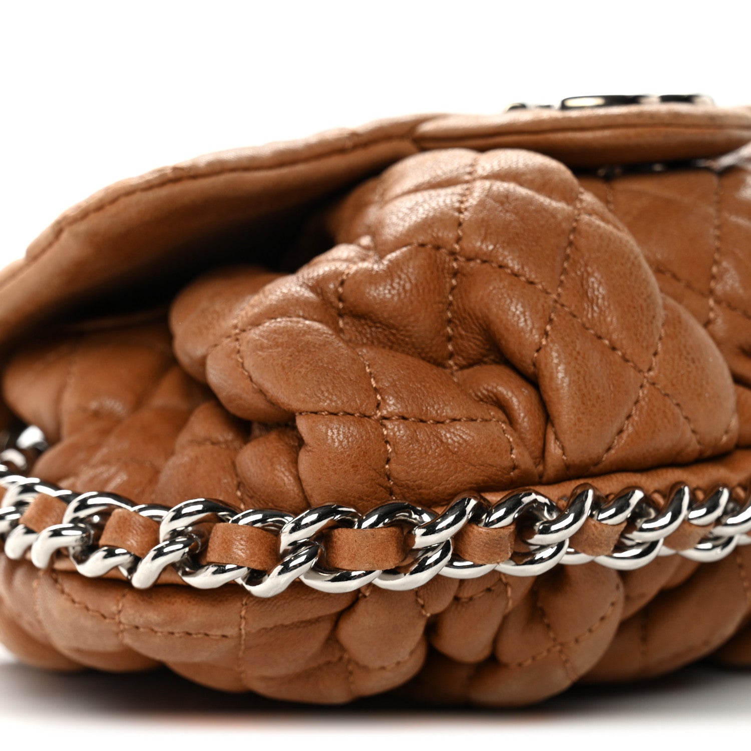 Chanel Washed Lambskin Mini Chain Around Messenger Brown 9 of 11