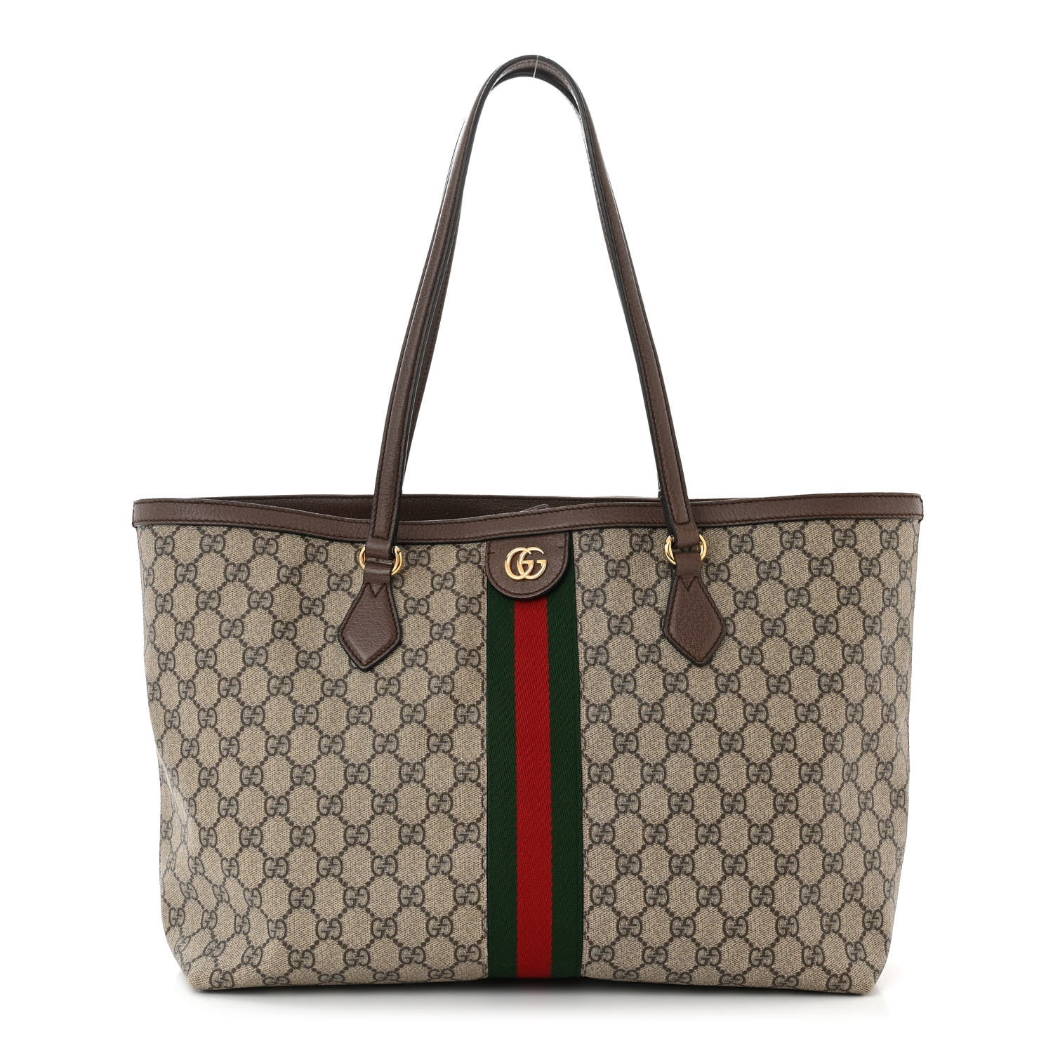 Gucci GG Supreme Monogram Medium Ophidia Shopping Tote Brown 1 of 10
