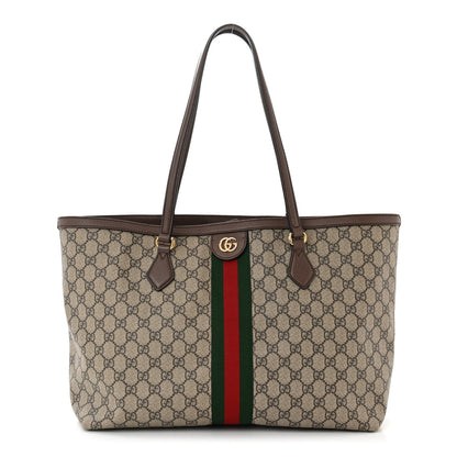 Gucci GG Supreme Monogram Medium Ophidia Shopping Tote Brown 1 of 10