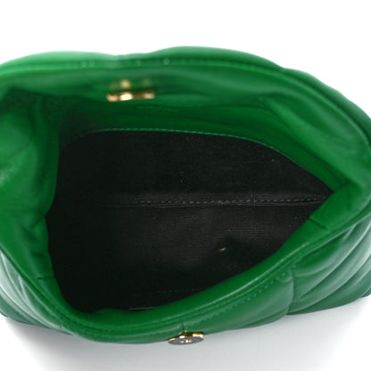 Saint Laurent Lambskin Monogram Loulou Puffer Pouch Clutch New Vert 5 of 12