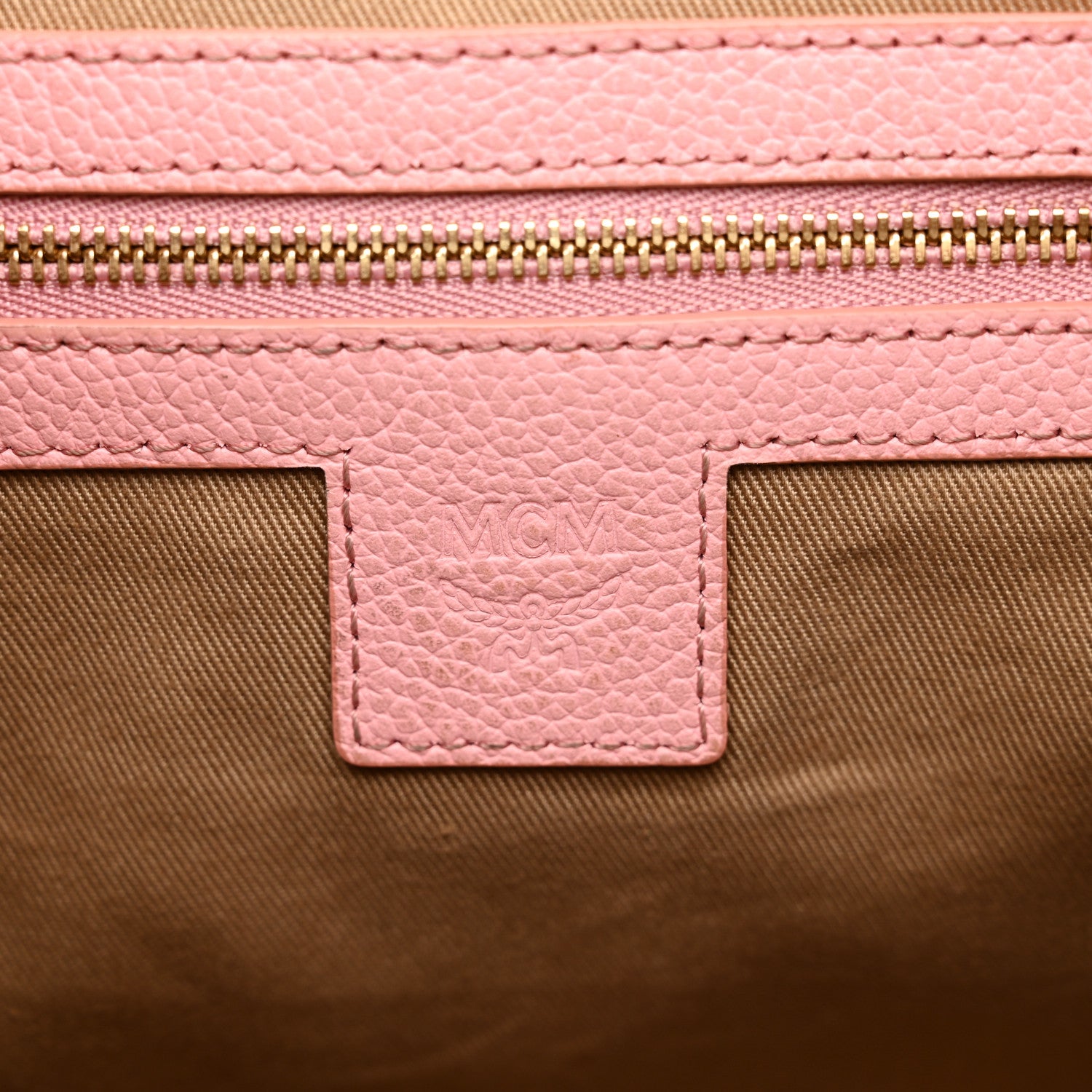 MCM Calfskin Visetos Anni Medium Hobo Bag Soft Pink 14 of 17