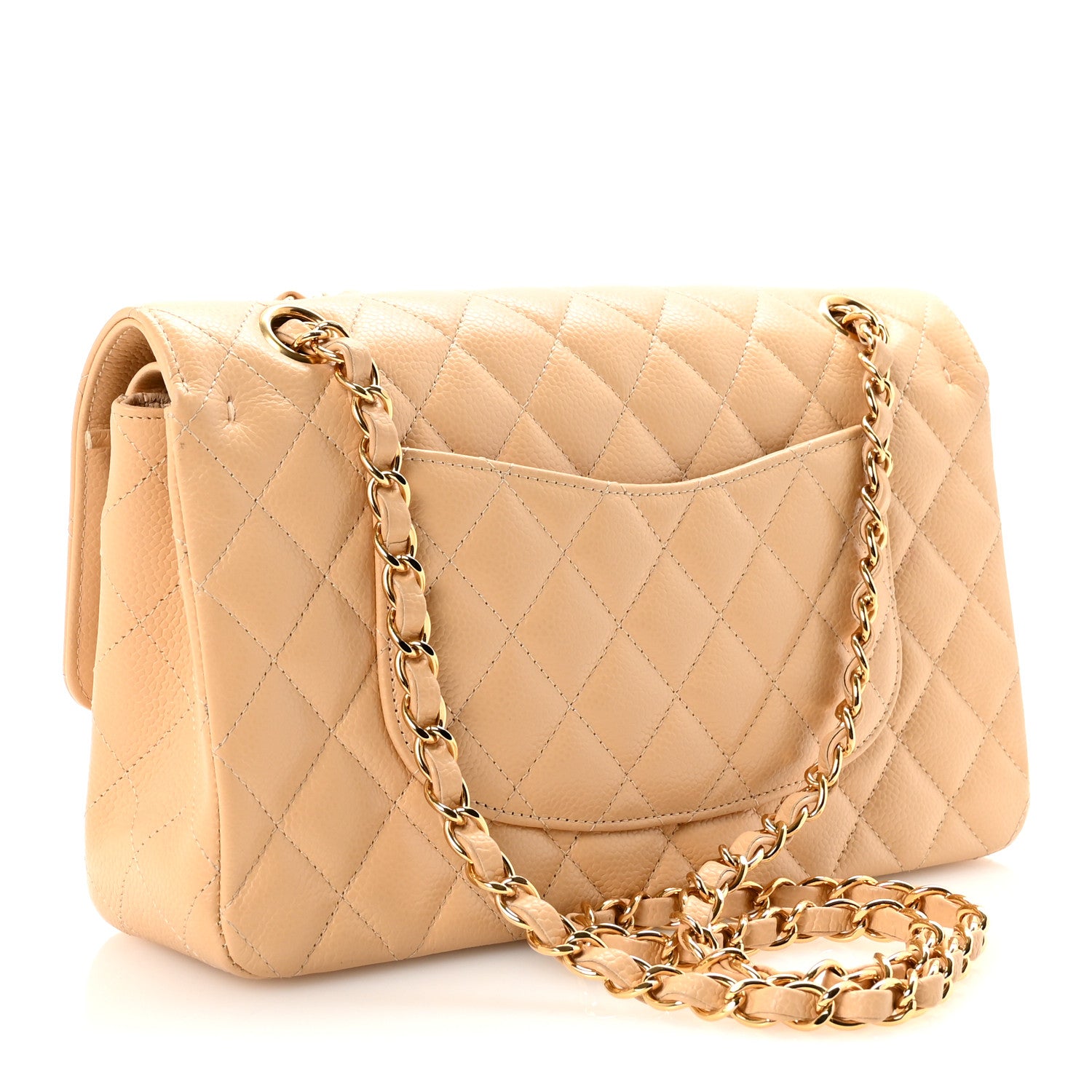 Chanel Caviar Quilted Medium Double Flap Beige 3 of 10