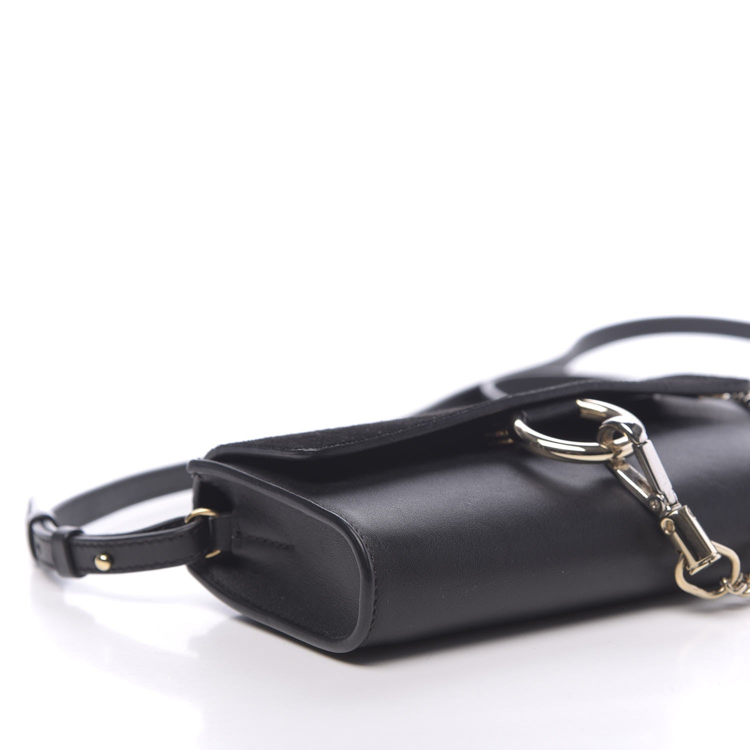 Chloe Suede Calfskin Mini Faye Shoulder Bag Black 9 of 10