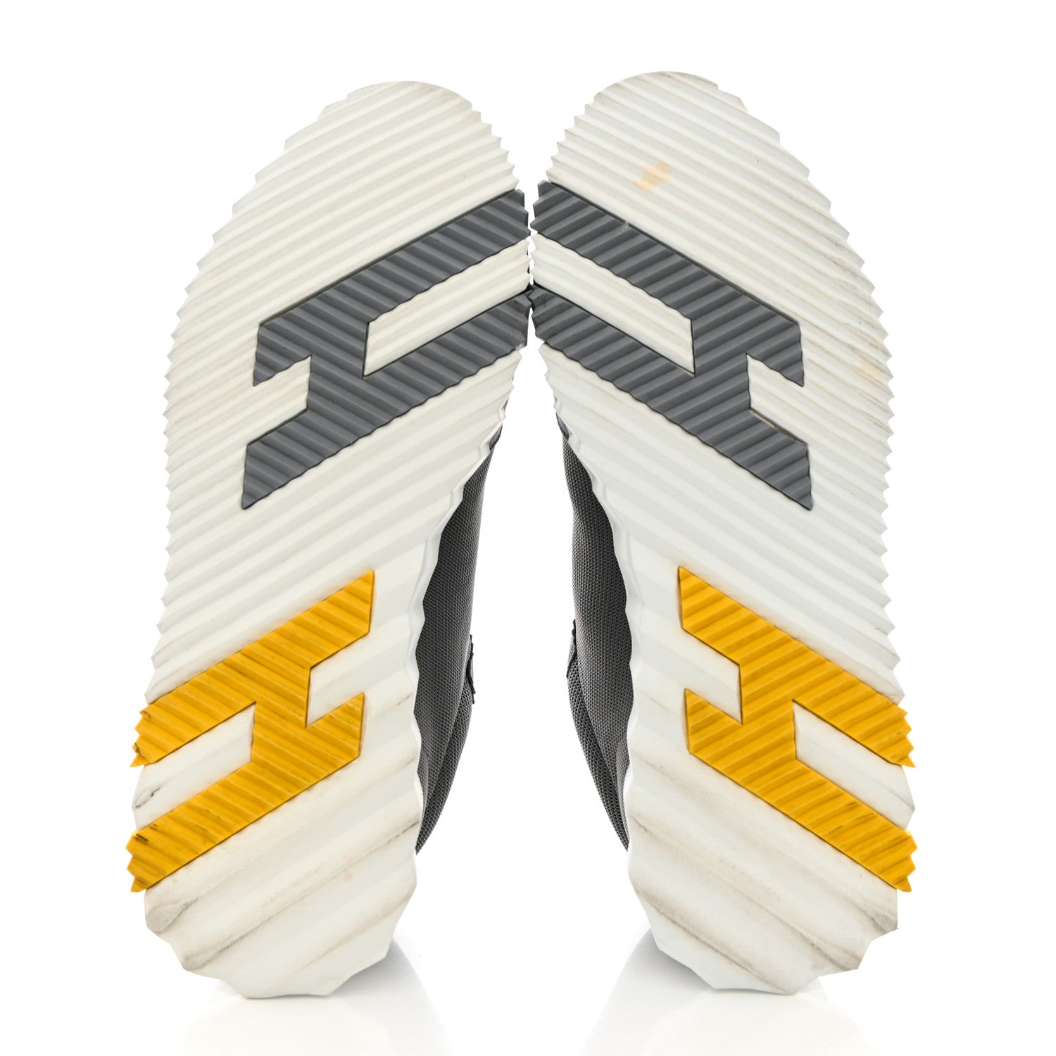 Hermes Technical Canvas Suede Goatskin Bouncing Sneakers 43 Gris Fume Jaune 5 of 13