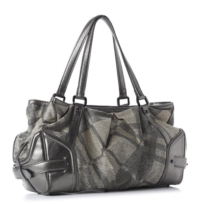 Burberry Shimmer Check Degrade Pilgrim Satchel Pewter 3 of 10