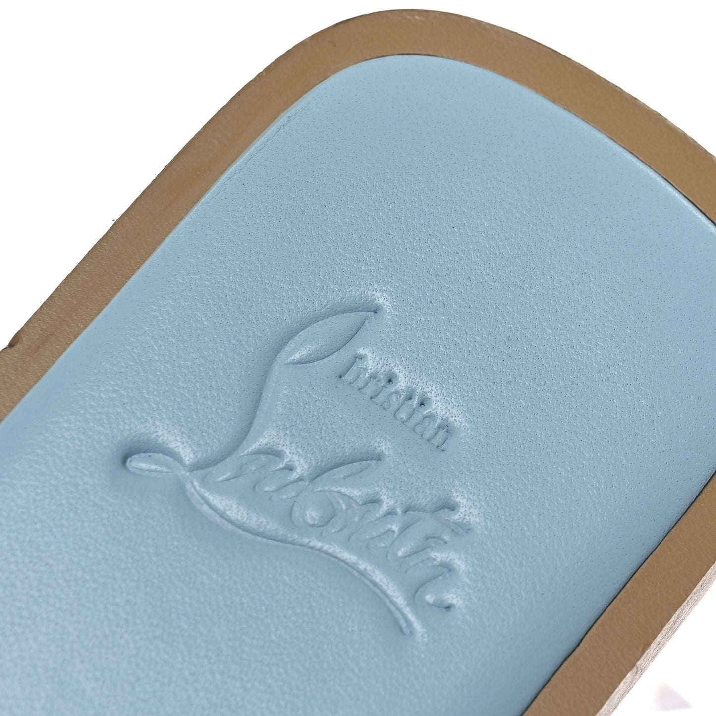 Calfskin Mule Flat Slides 37.5 Blue