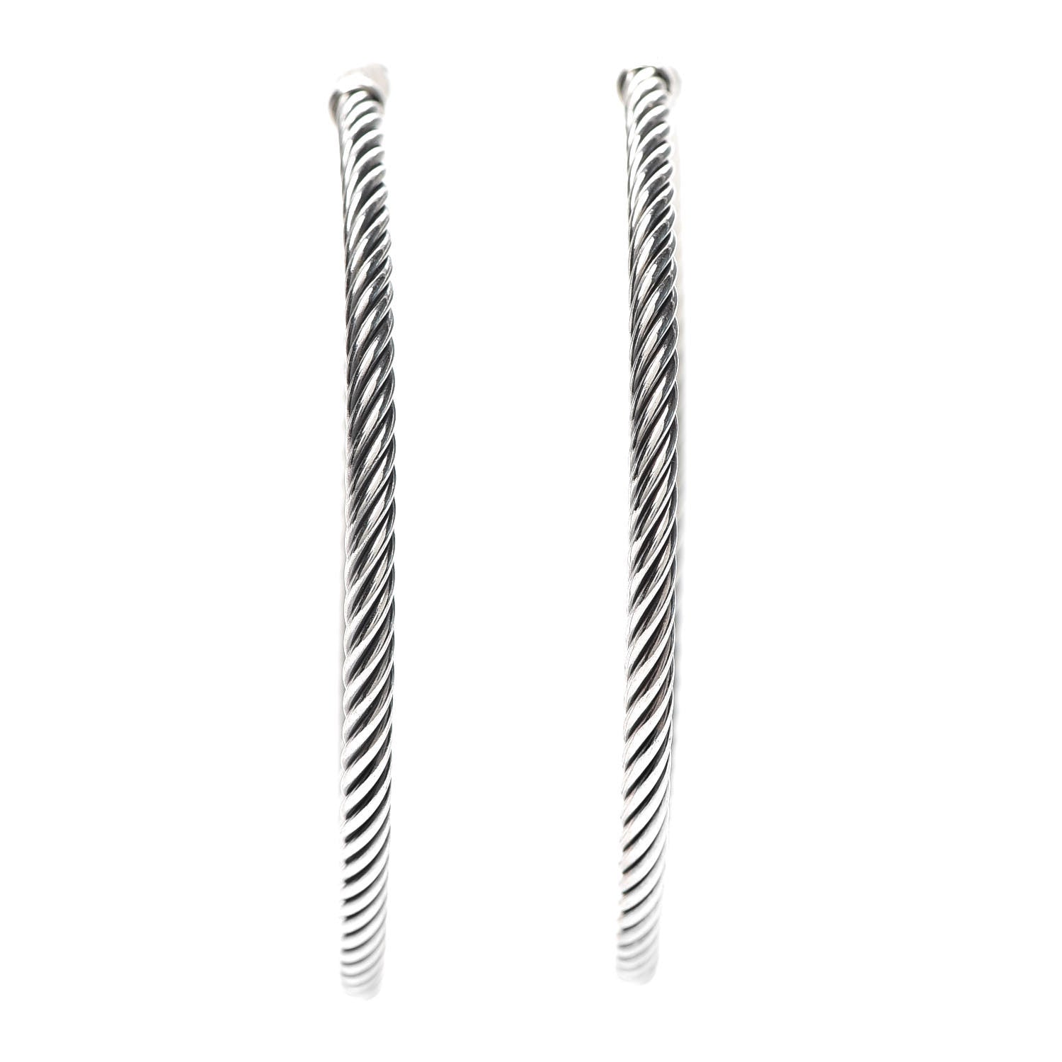 David Yurman Sterling Silver Extra Large Cable Classics Hoop Earrings 1 of 4