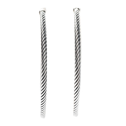 David Yurman Sterling Silver Extra Large Cable Classics Hoop Earrings 1 of 4