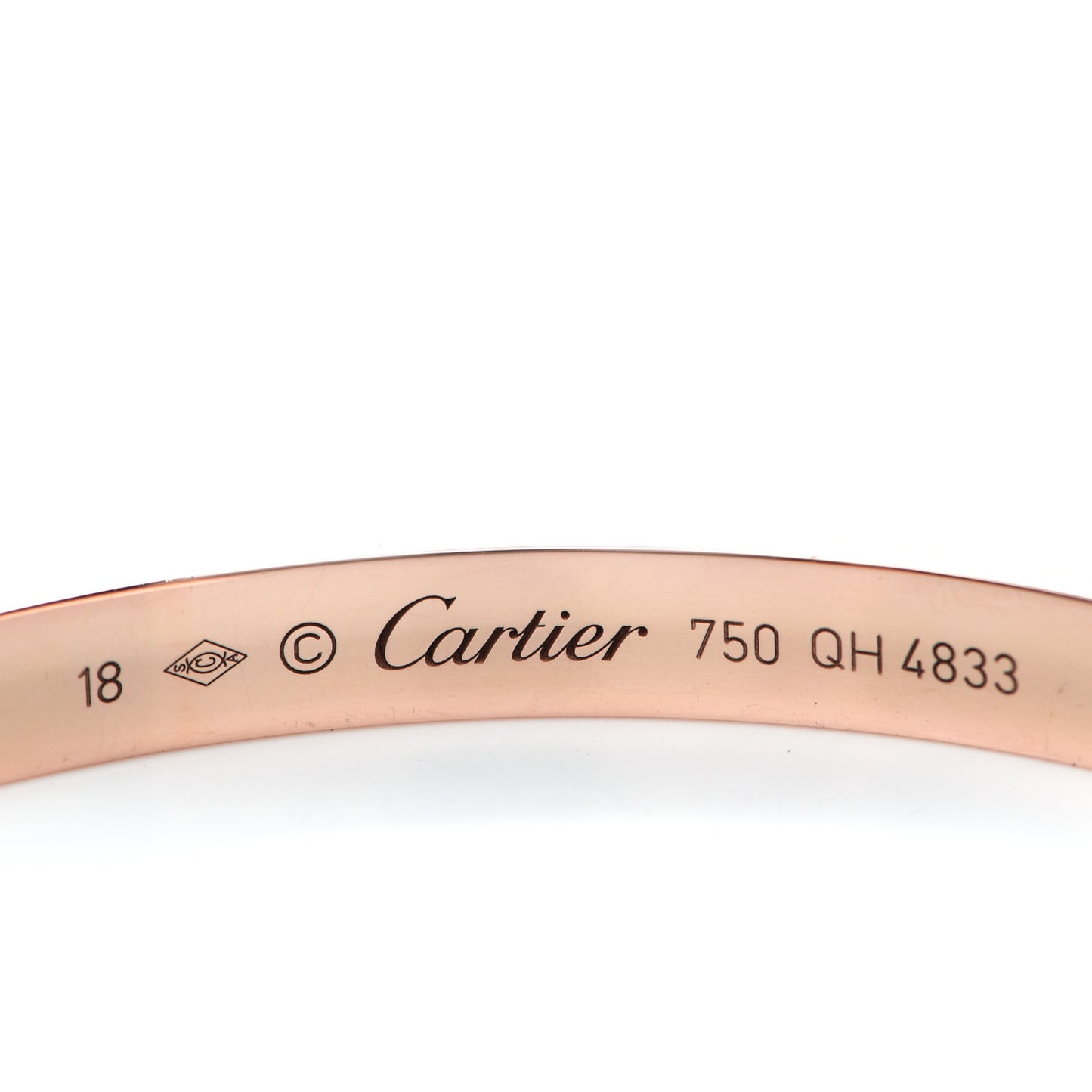 18K Pink Gold LOVE Cuff Bracelet 18