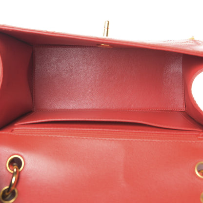Chanel Caviar Stitched Flap Shoulder Bag Red 5 of 9
