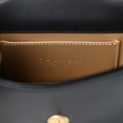 Chanel Calfskin Quilted Crystal Pearl Mini Flap Bag Black 6 of 10
