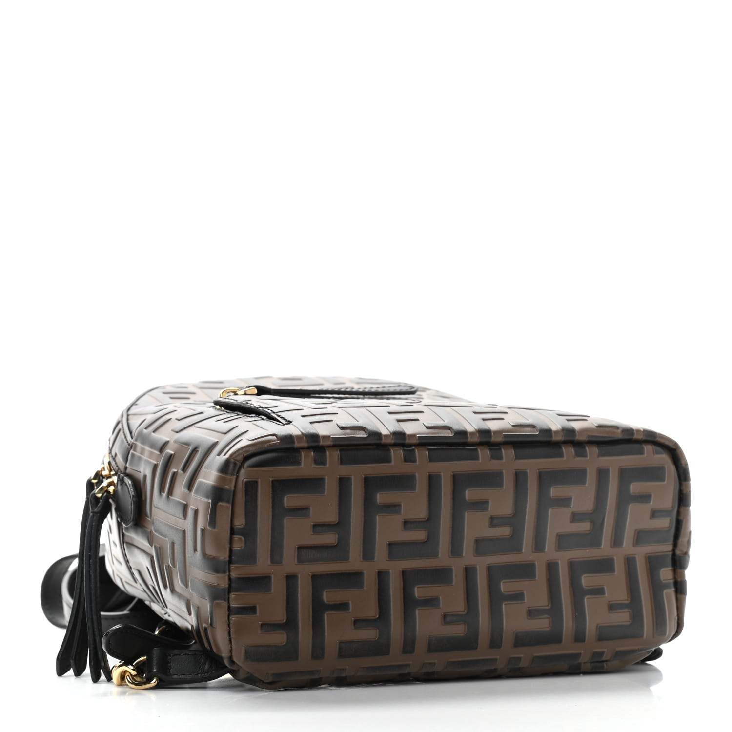 Fendi Vitello Bi-Color FF 1974 Embossed Mini Backpack Maya Black 4 of 11