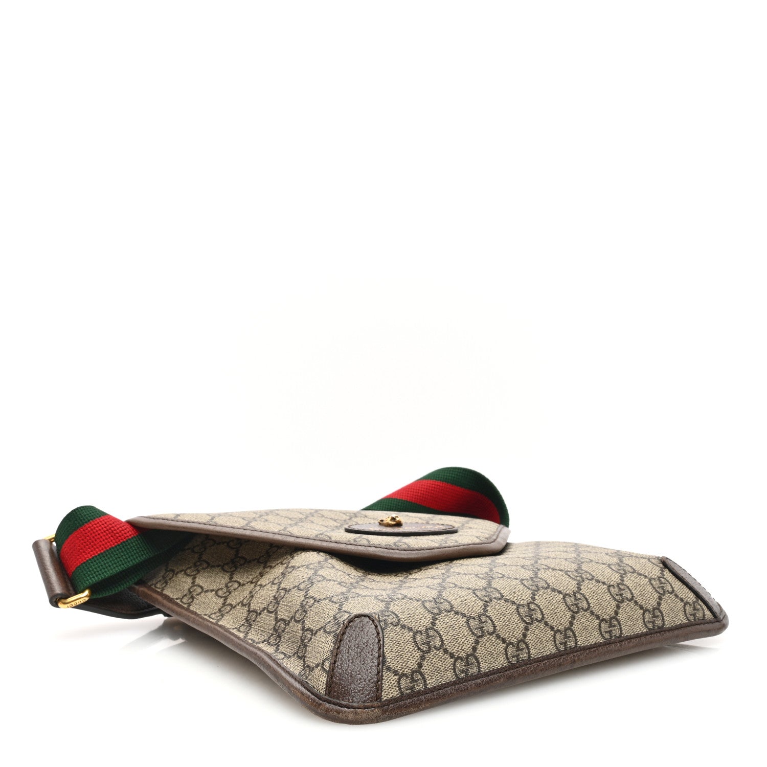 Gucci GG Supreme Monogram Web Medium Neo Vintage Flap Messenger Bag Beige New Acero 4 of 12